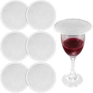 Stainless Steel Drink Covers Wine Glass Cover Keeps Debris Out Cup Covers Wine Glass Lid Mesh Ventilated Discs for Beverage Cover Outdoors Ventilation Reducing Splashing (6 Pieces)