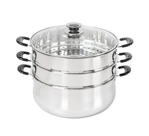 concord 30 cm stainless steel 3 tier steamer pot steaming cookware - triply bottom