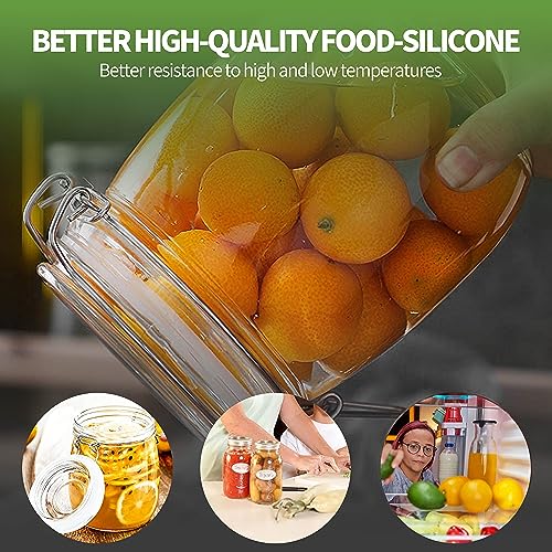 Litorange 20 PCS Reusable Food Grade Silicone Seals for Leak Proof Mason Jar Lids (Wide Mouth),Plastic Storage Lids Gaskets fit Ball, Kerr - Pack of 20