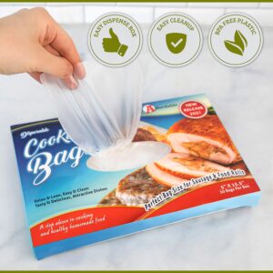 Disposable Heat Resistant Cooking Bags – Multi-Use BPA-Free Plastic Food Bags Good For Poultry & Vegetables. For Cooking, Reheating, Microwave, Roasting, & Defrosting,– 50 Pack