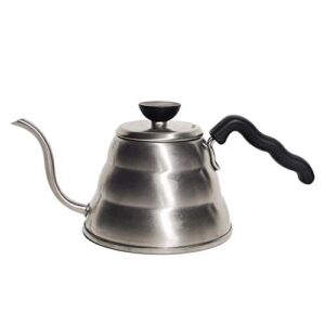 hario v60 "buono" drip kettle stovetop gooseneck coffee kettle 1.0l, stainless steel, silver