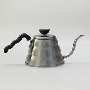 Hario V60 "Buono" Drip Kettle Stovetop Gooseneck Coffee Kettle 1.0L, Stainless Steel, Silver