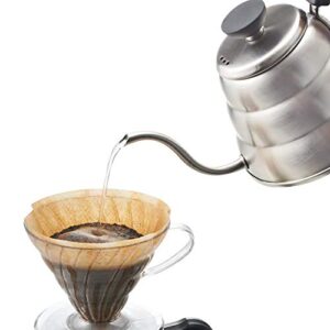 Hario V60 "Buono" Drip Kettle Stovetop Gooseneck Coffee Kettle 1.0L, Stainless Steel, Silver