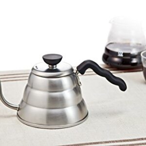 Hario V60 "Buono" Drip Kettle Stovetop Gooseneck Coffee Kettle 1.0L, Stainless Steel, Silver
