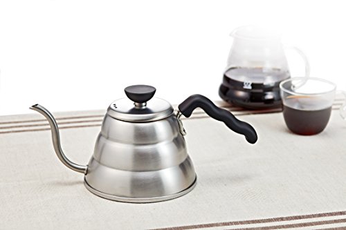 Hario V60 "Buono" Drip Kettle Stovetop Gooseneck Coffee Kettle 1.0L, Stainless Steel, Silver