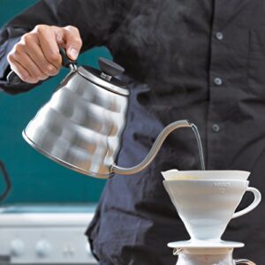 Hario V60 "Buono" Drip Kettle Stovetop Gooseneck Coffee Kettle 1.0L, Stainless Steel, Silver