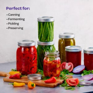 SEWANTA Wide Mouth Mason Jars 16 oz With mason jar lids and Bands, mason jars 16 oz - For Canning, Fermenting, Pickling - Jar Décor - Microwave/Freeze/Dishwasher Safe. (13)