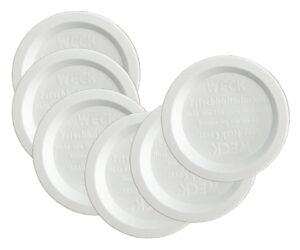 weck jar keep fresh plastic lids, 6 pack (large = 100mm). fits models 740, 741, 742, 743, 738, 739, 744, 745, 748, 974
