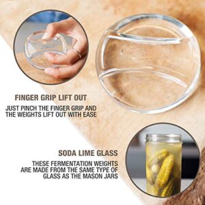 Masontops Pickle Pebble Glass Infinity Weights for Fermenting - Pickling Weight Set - Wide Mouth Mason Jar Fermentation