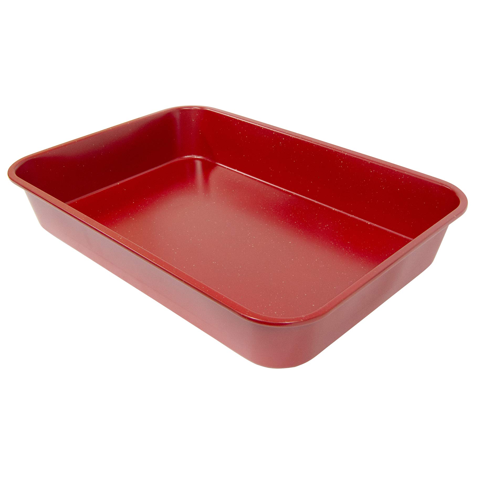 casaWare Grande Lasagna/Roaster Pan 18 x 12 x 3-Inch - Extra Large, Ceramic Coated NonStick (Red Granite)