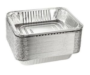 aluminum half size deep foil pan 30 packs safe for use in freezer, oven, and steam table.pen,12 1/2" x 10 1/4" x 2 1/2" (-40 gauge-!)made in the usa