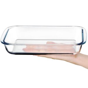 mini-1.5 qt glass baking dish for oven, (single serving) glass pan for cooking dish casserole dish rectangular baking pan glass bakeware