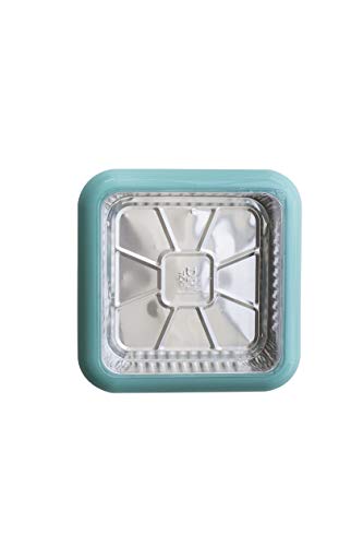 Fancy Panz 8x8, Dress Up & Protect Your Foil Pan! Foil Pan & Serving Spoon Included. Hot or Cold Food. Two ways to serve from, Stackable & helps maintain food temp. Made In USA, (Aqua)