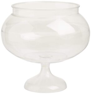 clear plastic short round pedestal jar - 6.25", 1 piece - perfect for weddings, birthdays & celebrations