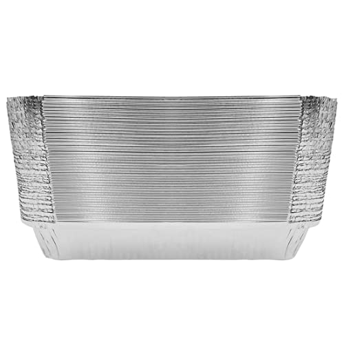 PARTY BARGAINS 4 LB Aluminum Foil Pans, 50 Pack, 12 x 8 x 1.7 Aluminum Pan for Cooking, Baking Cakes, Bread, Casserole, Roasting, Broiling, Steam Pan Set (Max 240°C)