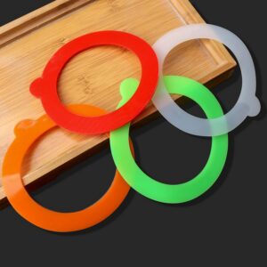 8 Pieces Replacement Silicone Jar Gaskets for Clip Top Storage Jars, 4 Colors Jar Seals Airtight Silicone Gasket Sealing Rings for Regular Mouth Canning Jars