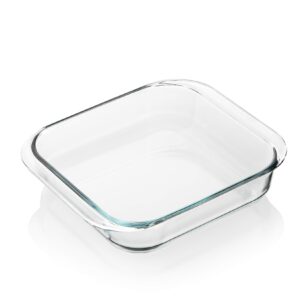 sweejar glass bakeware, rectangular baking dish lasagna pans for cooking, kitchen, cake dinner, banquet and daily use, 9.4 x 9.4 x 2.4 inches of baking pans