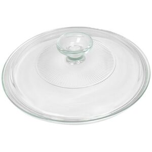 corningware french white 2.5 quart fluted round glass lid