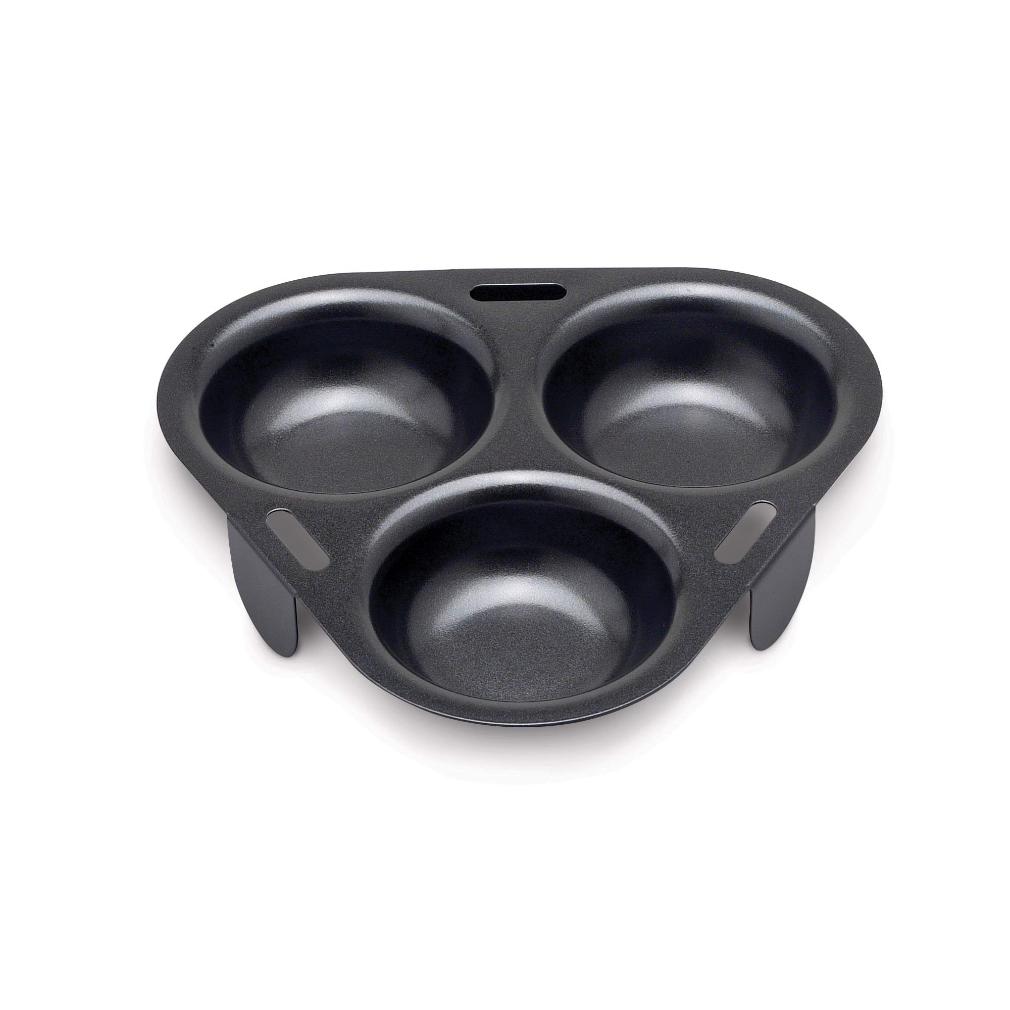 HIC Harold Import Co. 43133 HIC Non-Stick 3-Egg Poacher Insert, PFOA and BPA Free Black, 15"