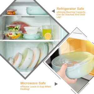 LELE LIFE 4 Pack Same Size Silicone Stretch Lids, Thicker Reusable Durable Silicone Container Cover, Expandable Food Storage Covers, Dishwasher and Freezer Safe, 3.75in(9.5cm)