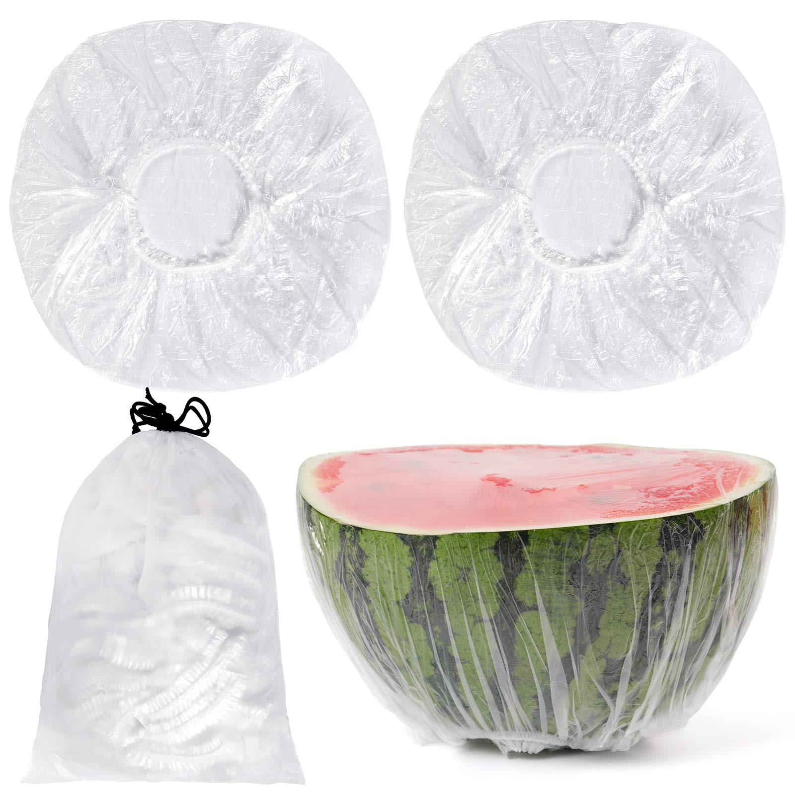 Elastic Food Storage Covers (100 Covers) - Reusable Stretch Plastic Wrap Bowl Covers – Transform Dishes, Aluminum Cans or Cooking Pans into Food Storage Containers