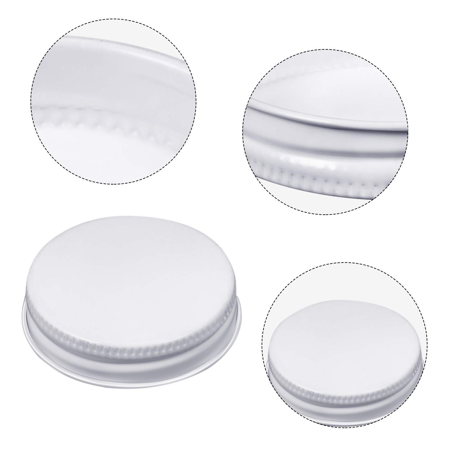 38 mm White Growler Caps Lids, Seal Screw Caps Lid,Tinplate Metal Screw Caps with White Filling Glue Fits for Most 1/2 and 1 Gallon Jugs (36 Pieces)