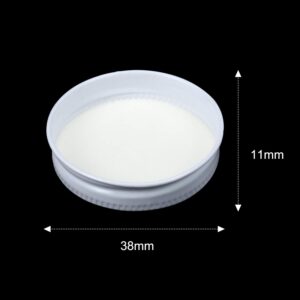 38 mm White Growler Caps Lids, Seal Screw Caps Lid,Tinplate Metal Screw Caps with White Filling Glue Fits for Most 1/2 and 1 Gallon Jugs (36 Pieces)