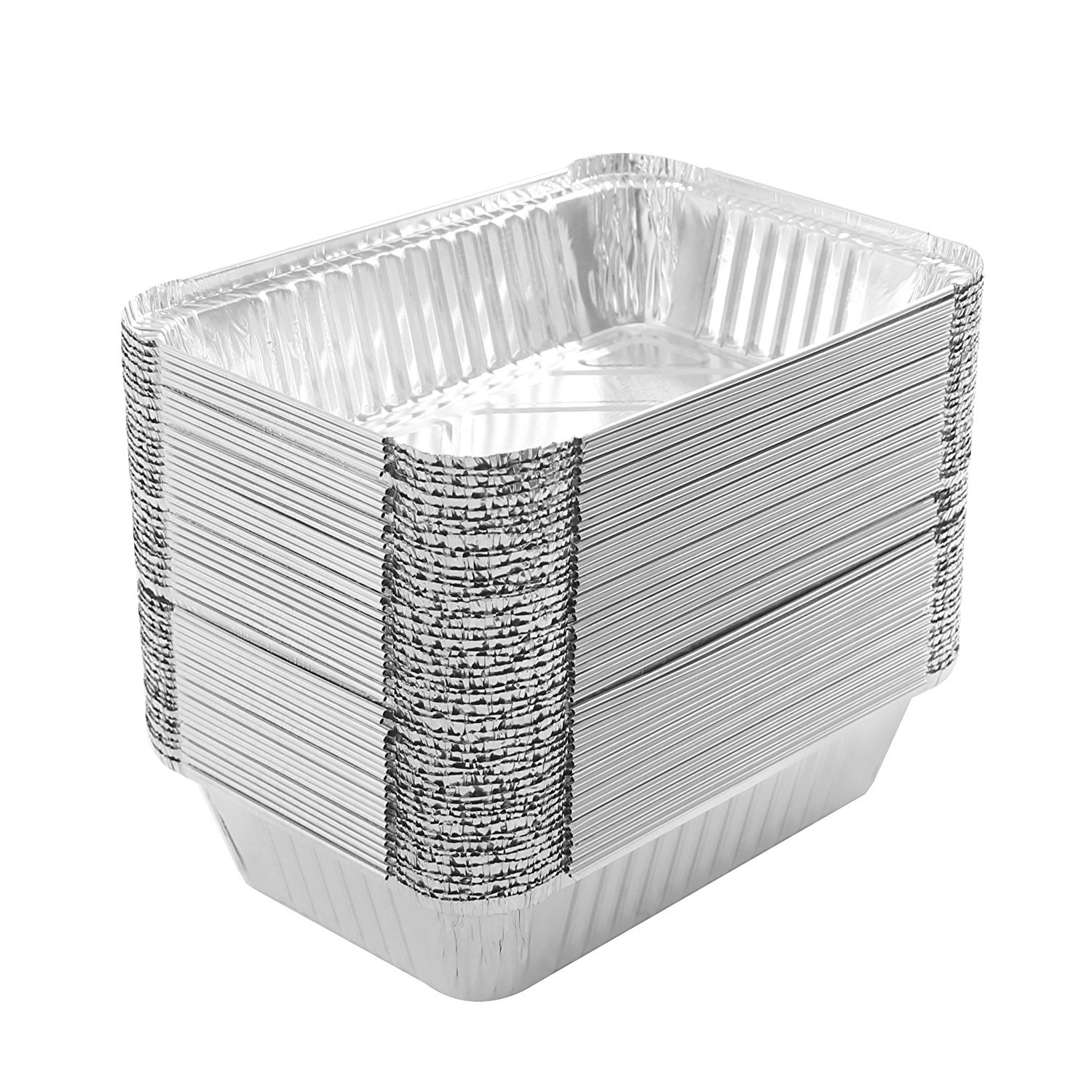 PARTY BARGAINS Aluminum Foil Pans Container - (50 Pack) 9” x 6” x 2” Premium Quality & Durable Steam Table Pan for Cooking, Baking, Roasting, & Broiling, Excellent for Takeouts, Meal Prepping