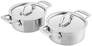 all-clad specialty stainless steel ramekin with lid 2 piece oven broiler safe 600f pots and pans, cookware silver