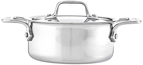 All-Clad Specialty Stainless Steel Ramekin with Lid 2 Piece Oven Broiler Safe 600F Pots and Pans, Cookware Silver