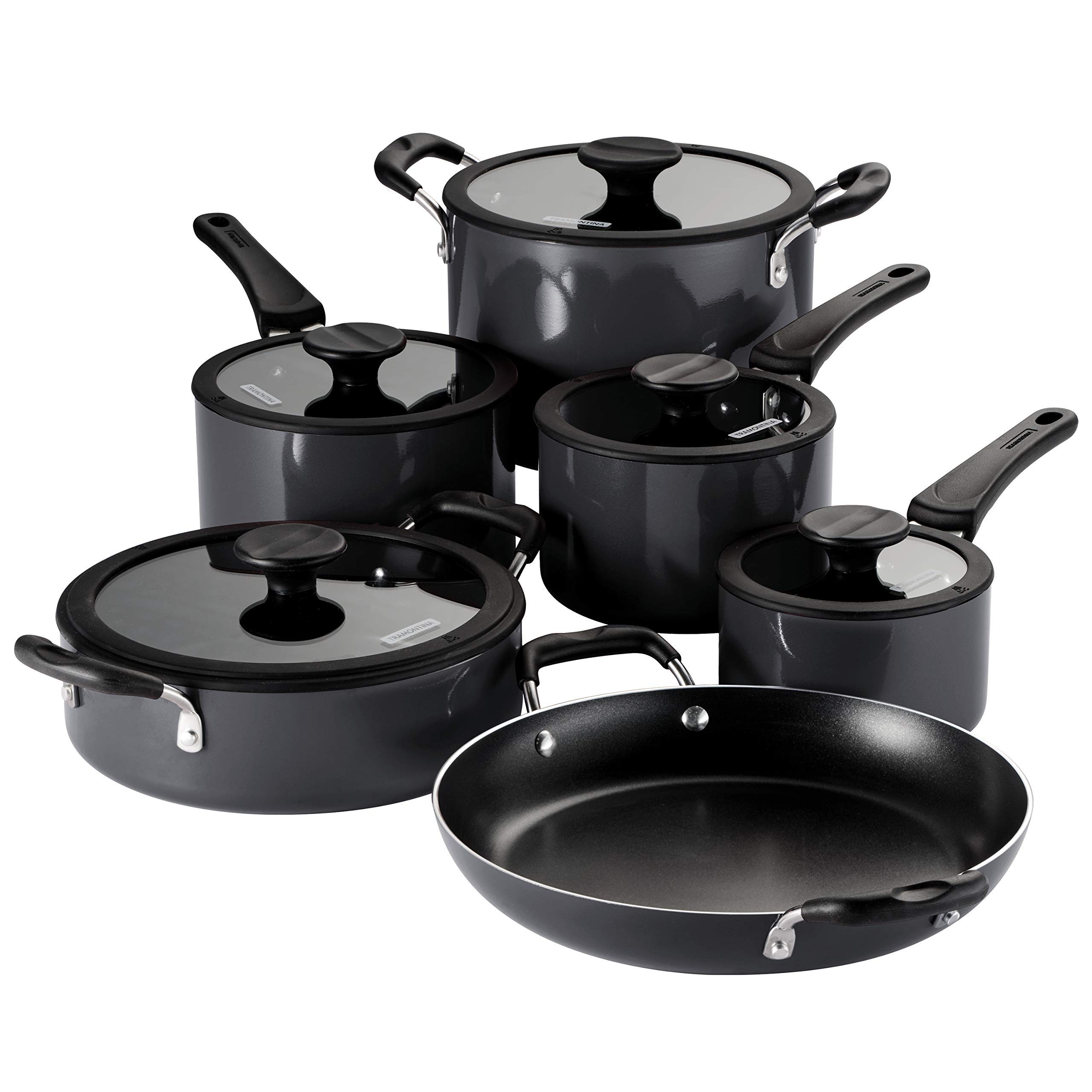 Tramontina Nesting 11 Pc Nonstick Cookware Set - Gray - 80156/043DS