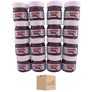 mini nutella jars, 16 pack of 0.88oz glass nutella mini jars by snackivore. single serve nutella.