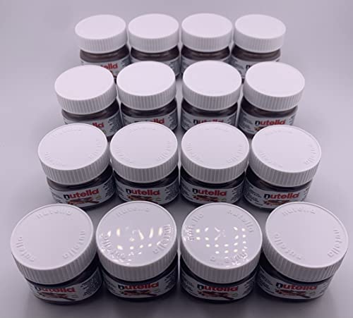 Mini Nutella Jars, 16 Pack of 0.88oz Glass Nutella Mini Jars by Snackivore. Single Serve Nutella.