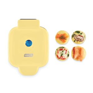 dash deluxe sous vide style egg bite maker with silicone molds for breakfast sandwiches, healthy snacks or desserts, keto & paleo friendly, (1 large, 4 mini) - pale yellow
