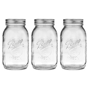 6 count mason jar-32 oz. clear glass wide mouth