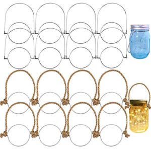 nexxxi 20 pack stainless steel wire handles, burlap wire hangers for regular mouth mason, ball, canning jars, twine and metal handles