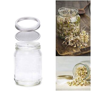 4 Pack Stainless Steel Sprouting Jar Strainer Lids - Regular Mouth Mason Jar Screen Sprouting Kit Lids - for Growing Bean, Broccoli, Alfalfa, Salad Sprouts and More