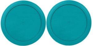 rivel klareware 7 cup turquoise round plastic food storage replacement lids covers for klareware anchor hocking and pyrex glass bowls (container not included) (2 pack)