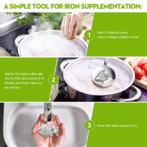 Daxiongmao Iron Fish Cooking Tool to Add Original Iron Supplement to Food and Water, Iron Supplement Tool for Iron Deficiency Vegetarians, Pregnant Women and Children, Mothers Day Gifts