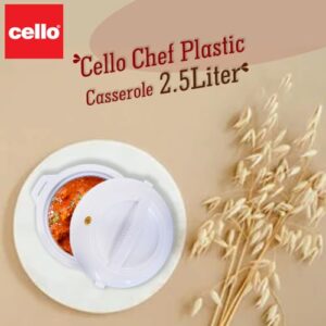 Cello Chef Deluxe Hot-Pot Insulated Casserole Food Warmer/Cooler, 2.5-Liter, Stainless Steel, White