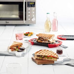 Lekue Microwave Grill, Sandwich Maker, Panini Press, 10 In x 5.7 In, Red