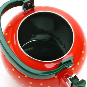 Whistling Tea Kettle for Stove Top Enamel on Steel Teakettle, Supreme Housewares Strawberry Fruit Decor Teapot Water Kettle Cute Kitchen Accessories Teteras (2.3 Quart, Strawberry)