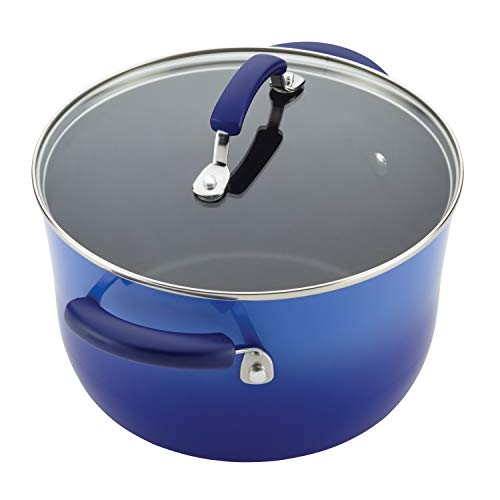 Rachael Ray Brights Nonstick Cookware Pots and Pans Set, 14 Piece, Blue Gradient