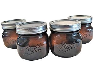 ball mason jars-16 oz amber-set of 4