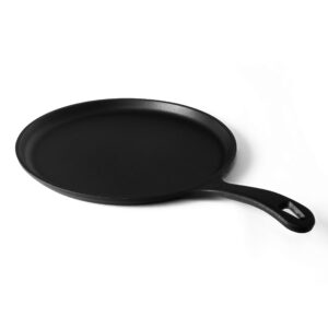 commercial chef 10.5 inch preseasoned cast iron round griddle pan