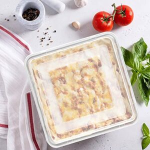 Herogo 8”x 8” Square Cake Pan, Stainless Steel Square Baking Pan with Lid, Cakes Brownie Lasagna Pan Set, 2 Pans + 2 Lids, Healthy & Durable, Dishwasher Safe