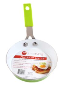 good living 3.5" fast-heating aluminum single-egg pan, colors vary, 1-pack