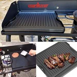 2-in-1 Reversible 14” x 16” Pre-Seasoned Cast Iron Cooking Griddle for Gas Stove/Charcoal/Electric/Propane/Gas Grill, Flat Griddle Top Plate for Camping Tailgating