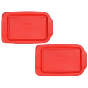 pyrex 233-pc 3qt red food storage replacement lid (2-pack)