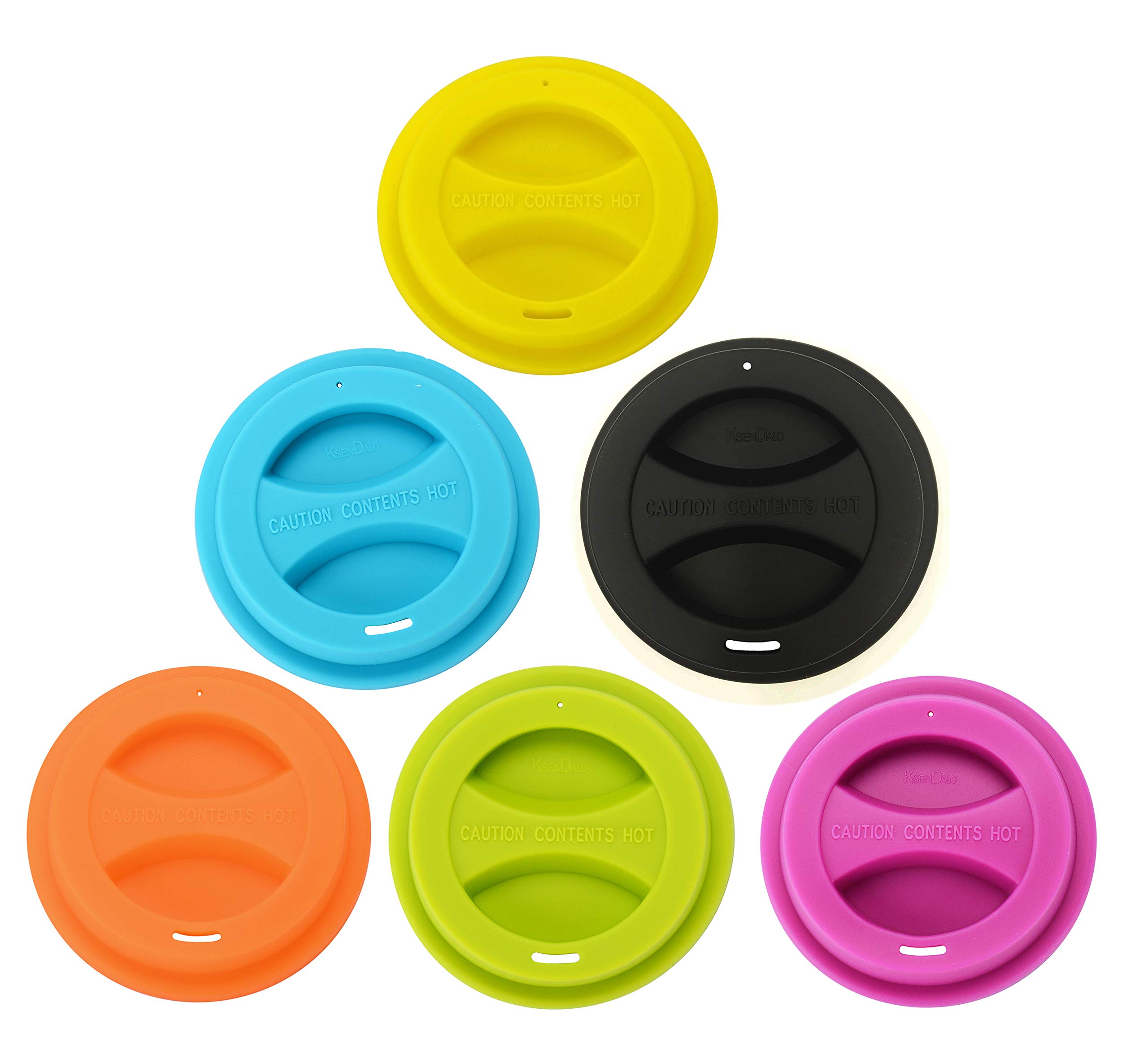 Coffee Mug Lids, KSENDALO Thicker Eco Reusable Silicone Travel Mug Lids(3.15"Inner Diameter,3.43"Outer Diameter), Silicone Cup Cover Set,Mix-color(7pcs)